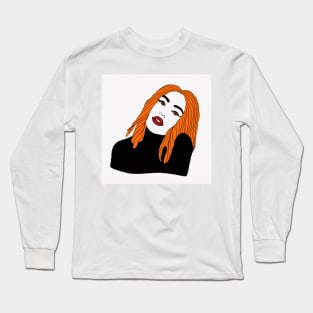 female portrait of woman with orange hair Long Sleeve T-Shirt